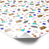 Oliver The Otter Summer Beach Vacation Pattern Fotodruck (Ecke)