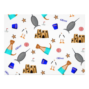Oliver The Otter Summer Beach Vacation Pattern Fotodruck