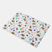Oliver The Otter Summer Beach Vacation Pattern Fußmatte (Schrägansicht)