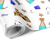 Oliver The Otter Summer Beach Vacation Pattern Geschenkpapier (Rolleneckpunkt)