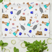 Oliver The Otter Summer Beach Vacation Pattern Geschirrtuch (Gefaltet)
