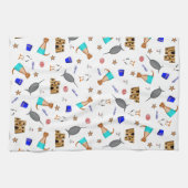 Oliver The Otter Summer Beach Vacation Pattern Geschirrtuch (Horizontal)