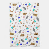 Oliver The Otter Summer Beach Vacation Pattern Geschirrtuch (Vertikal)