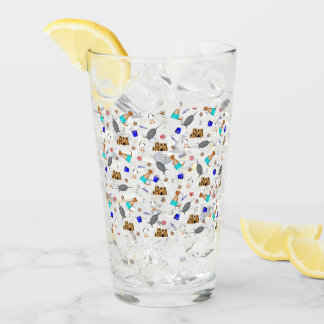 Oliver The Otter Summer Beach Vacation Pattern Glas