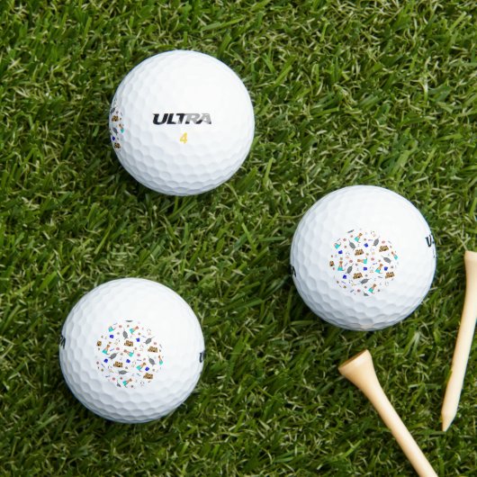 Oliver The Otter Summer Beach Vacation Pattern Golfball (Insitu Gras)