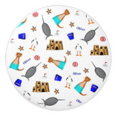 Oliver The Otter Summer Beach Vacation Pattern Keramikknauf (Vorderseite)
