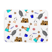 Oliver The Otter Summer Beach Vacation Pattern Magnet (Horizontal)