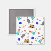 Oliver The Otter Summer Beach Vacation Pattern Magnet (Vorderseite/Rückseite)