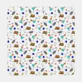 Oliver The Otter Summer Beach Vacation Pattern Ornament Aus Metall (Rückseite)