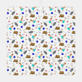 Oliver The Otter Summer Beach Vacation Pattern Ornament Aus Metall (Vorderseite)