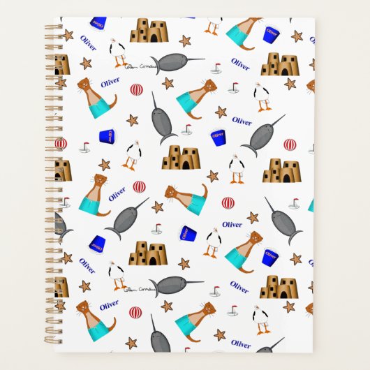 Oliver The Otter Summer Beach Vacation Pattern Planer (Vorderseite)