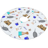 Oliver The Otter Summer Beach Vacation Pattern Polyester Weihnachtsbaumdecke (Schrägansicht)