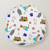 Oliver The Otter Summer Beach Vacation Pattern Rundes Kissen (Rückseite)