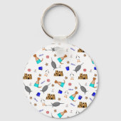 Oliver The Otter Summer Beach Vacation Pattern Schlüsselanhänger (Vorderseite)
