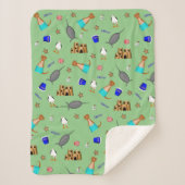 Oliver The Otter Summer Beach Vacation Pattern Sherpadecke (Vorderseite)