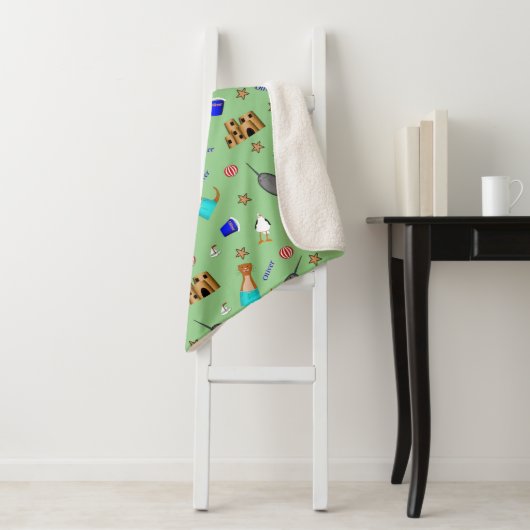 Oliver The Otter Summer Beach Vacation Pattern Sherpadecke (Beispiel)