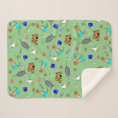 Oliver The Otter Summer Beach Vacation Pattern Sherpadecke (Vorderseite (Horizontal))