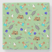 Oliver The Otter Summer Beach Vacation Pattern Steinuntersetzer (Vorderseite)