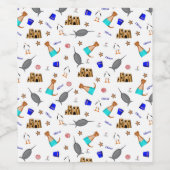 Oliver The Otter Summer Beach Vacation Pattern Weinetikett (Einzelnes Label)