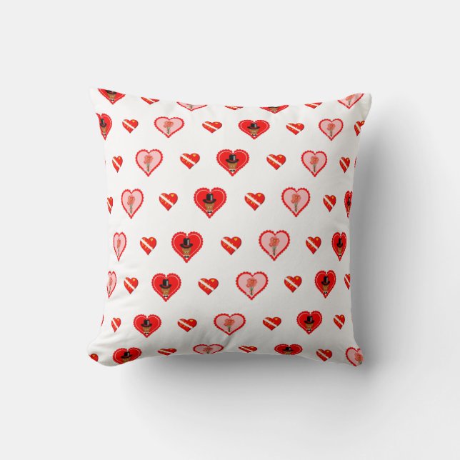 Oliver The Otter Valentine's Day Pattern Kissen (Vorderseite)