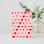 Oliver The Otter Valentine's Day Pattern Postkarte (Stehend Vorderseite)