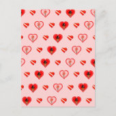 Oliver The Otter Valentine's Day Pattern Postkarte (Vorderseite)