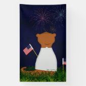 Oliver The Otter Watching Fireworks Banner (Vertikal)