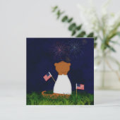 Oliver The Otter Watching Fireworks Einladung (Stehend Vorderseite)