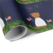 Oliver The Otter Watching Fireworks Geschenkpapier (Rolleneckpunkt)