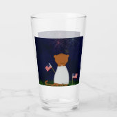 Oliver The Otter Watching Fireworks Glas (Rückseite)