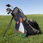 Oliver The Otter Watching Fireworks Golfhandtuch (Gras)