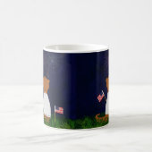 Oliver The Otter Watching Fireworks Kaffeetasse (Mittel)