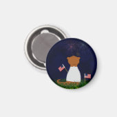 Oliver The Otter Watching Fireworks Magnet (Vorderseite/Rückseite)