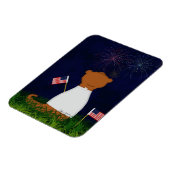 Oliver The Otter Watching Fireworks Magnet (Linke Seite)