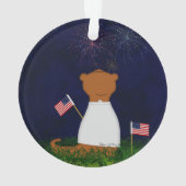 Oliver The Otter Watching Fireworks Ornament (Rückseite)