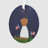 Oliver The Otter Watching Fireworks Ornament (Vorderseite)