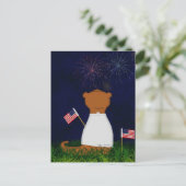 Oliver The Otter Watching Fireworks Postkarte (Stehend Vorderseite)