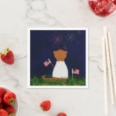 Oliver The Otter Watching Fireworks Serviette (Beispiel)
