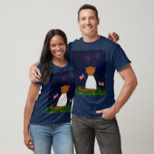 Oliver The Otter Watching Fireworks T-Shirt (Unisex)