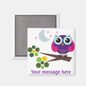 Oliver the Owl individuell anpassbar Magnet (Vorderseite/Rückseite)