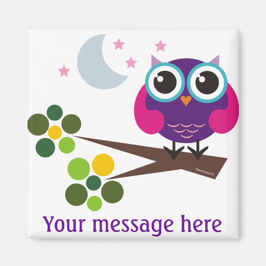 Oliver the Owl individuell anpassbar Magnet (Vorne)