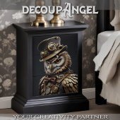 Oliver the Steampunk Owl - Decoupage - Seidenpapier
