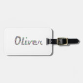 Oliver Typografie mit farbenprächtigem Muster Gepäckanhänger (Vorderseite horizontal)