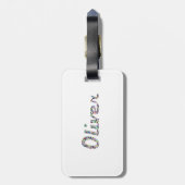 Oliver Typografie mit farbenprächtigem Muster Gepäckanhänger (Rückseite vertikal)