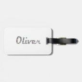 Oliver Typografie mit farbenprächtigem Muster Gepäckanhänger (Rückseite horizontal)