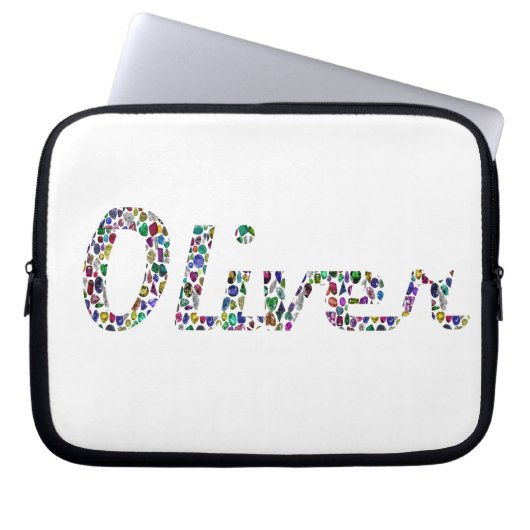Oliver Typografie mit farbenprächtigem Muster Laptopschutzhülle (Vorderseite)
