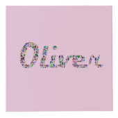 Oliver Typografie mit farbenprächtigem Muster Würfel (Vorderseite)