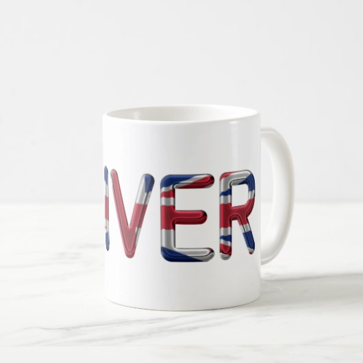 Oliver UK Flaggenname Union Jack Typografie Kaffeetasse (VorderseiteRechts)