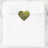 Olivergrüner Silberrahmen mit Monogramm Danke Herz-Aufkleber (Tasche)