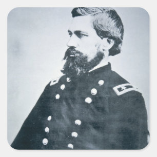 OliverOtis Howard (b/w Foto) Quadratischer Aufkleber